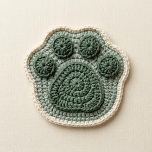 Virkat tassunderläggsmönster i PDF-format | Tassavtrycksunderlägg för hund och katt | Virkmönster för nybörjare | Presentidé för husdjursälskare | Direktnedladdning för hemmafixare