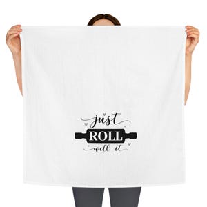 Kitchen Decor Tea Towel, Foodie Gift Dish Towel, Cooking Theme Hand Towel, Housewarming Present, Chef Hostess Tea Towel