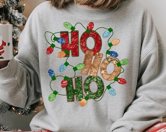 HoHoHo Weihnachtspullover, Festtagsshirt, Neujahrsshirt 2027, Neujahrsgeschenk, Weihnachtspullover mit Rundhalsausschnitt, Silvester-Sweatshirt