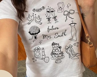 Personalized Future Mrs Shirt, Custom Engagement Shirt, Bride Bacherolette Tee, Newly Engaged Gift, Bride To Be Custom Bridal Shower Tshirt