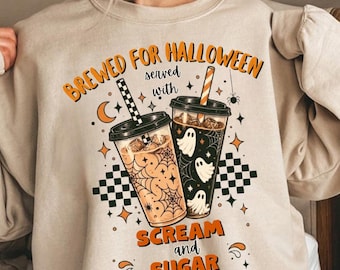Halloween-Shirt, Kaffee-Sweatshirt, Halloween-Kaffee, Pumpkin Spice Latte, Halloween-Geschenk, Geschenk für Kaffeeliebhaber