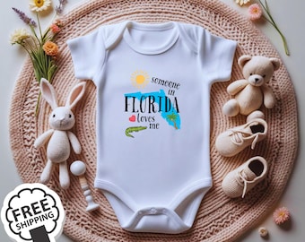 Someone in Florida Loves Me Baby Onesie®, Florida Infant Bodysuit,Cute Baby Shower Gift, Newborn Outfit, Baby Clothes, Baby Keepsake Onesie®