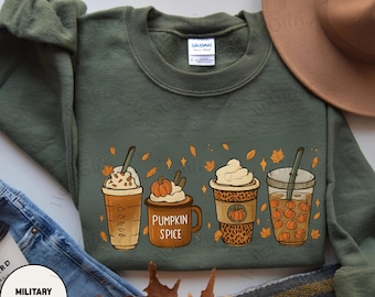 Fall Coffee Sweatshirt, Fall Sweater, Pumpkin Spice Sweatshirt, Cute Fall Sweater, Womens Fall Sweater, Coffee Sweatshirt, Unisex Plus Size