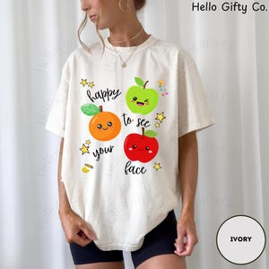 Shirt voor leraar, T-shirt voor leraar Comfort Colors®, blij om je gezicht te zien shirts, terug naar school, cadeau leraar waardering, shirt kleuterschool