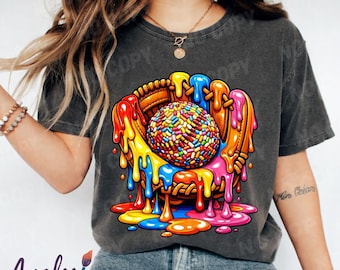 Goteo de béisbol, helado, goteo PNG: Goteo de béisbol derretido, gráfico vintage para amantes de los deportes, PNG, clipart deportivo (descarga digital)