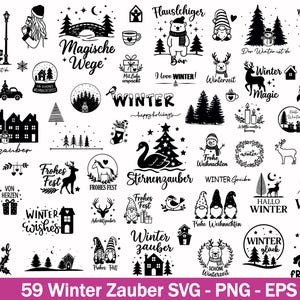 Winter Plotter File Svg , Frohe fest Svg, Weihnachten Svg, Plotterdatei weihnachten Svg, Hello winter Svg