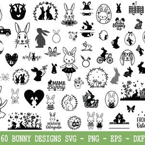 Kaninchen-Svg-Bundle, Kaninchen-Svg, niedliche Kaninchen-Silhouette, niedliche Kaninchen-Svg, niedliche Kaninchen-Svg, niedliche Kaninchen-Schnittdateien