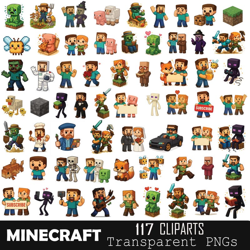 Mincraft Stickers - Etsy