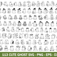 Ghost Face SVG Bundle, PNG, Halloween Svg, Cricut, Ghost Design, Cute ...