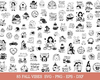 Plotter File Autumn, autumn svg, hello autumn, autumn magic svg, laser file autumn, pumpkin svg, hedgehog svg, mushroom svg