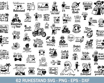 Retirement Svg Bundle, Funny Retired Svg, Ruhestand Svg, Retired T-shirt Svg, Retirement Saying Svg, Retirement Gifts Svg
