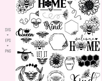 Bee Svg Bundle, Bee Hive Svg, Bee Png, Honeycomb Svg Cricut cut file