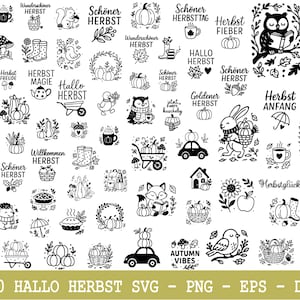 70 Plotter File Autumn, autumn svg, hello autumn, autumn magic svg, laser file autumn, pumpkin svg, hedgehog svg, mushroom svg