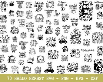 70 Plotter File Autumn, autumn svg, hello autumn, autumn magic svg, laser file autumn, pumpkin svg, hedgehog svg, mushroom svg