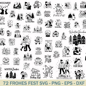 Holly Jolly svg Bundle, Weihnachtshäuser, Weihnachten svg, Plotterdatei weihnachten svg, Christmas svg