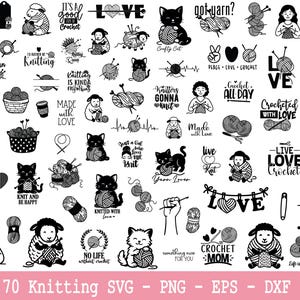 Crochet svg bundle, Yarn png bundle, Knit svg, Crochet shirt design bundle crochet cut file cricut crochet clipart