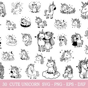 Enhörnings-svg-paket, söt enhörnings-svg, enhörningsklippfil, enhörnings-cricut, enhörnings-png