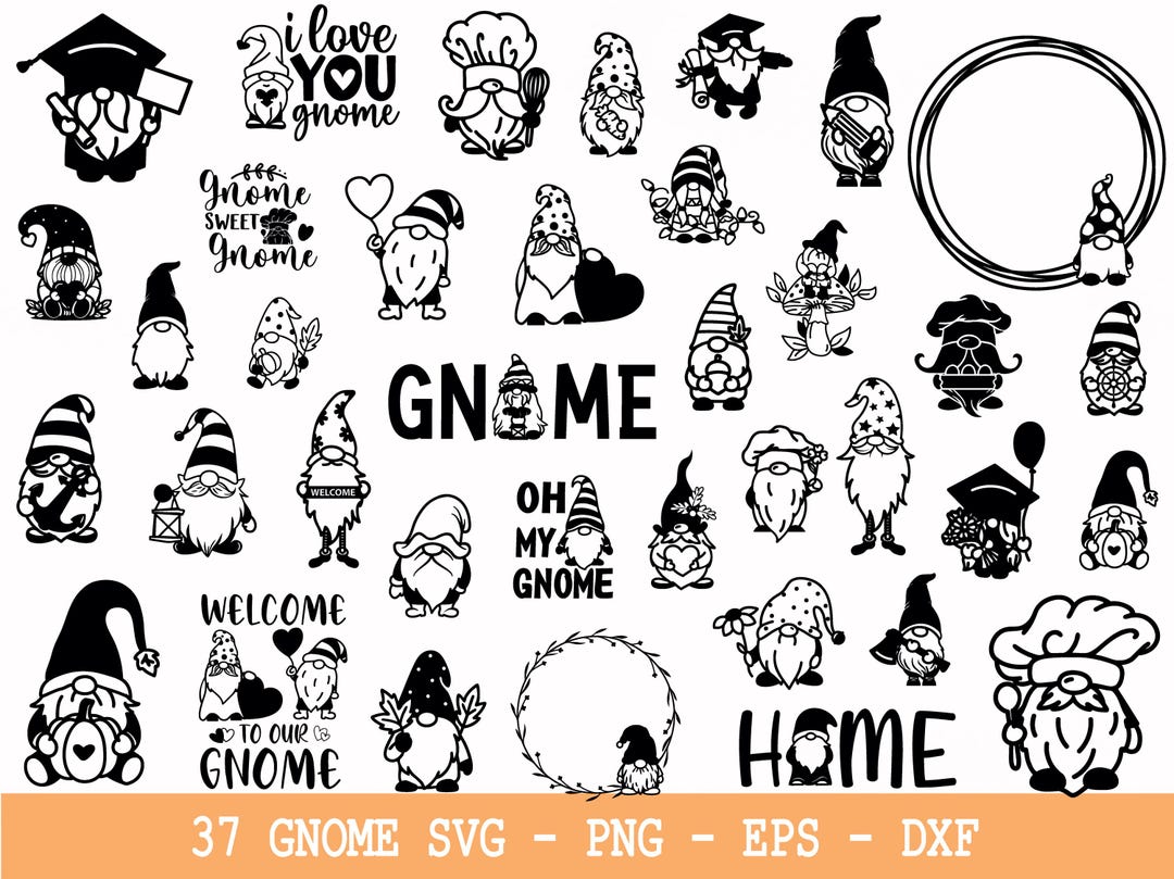 Gnome Svg Bundle, Cute Garden Gnome Svg, Flower Gnomes Svg, Gnome Svg ...