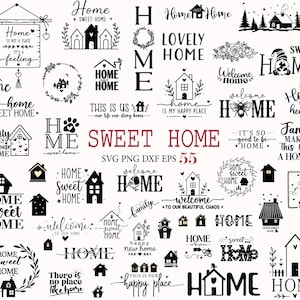 55 Sweet Home SVG, Family Svg, House Clipart, Sweet Home SVG, House svg file di taglio Cricut