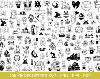 Ostern Plotterdatei Bundle svg, Ostern Designs deutsch