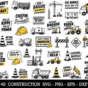 Byggfordon SVG-paket, Byggsvg, Bygglastbilssvg, Grävmaskinssvg,