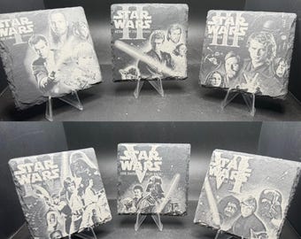 10 cm laseretsad skifferunderlägg – Anpassad och personlig – Star Wars-merchandise