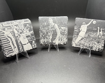 4-Zoll-lasergeätzter Schieferuntersetzer - Individuell und personalisiert - Victor Wembanyama San Antonio Spurs-Ware