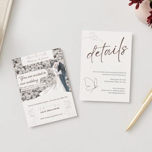 Canva Wedding Invite Template – Editable PDF – Custom Name A & B – Printable Wedding Invitation – Instant Download – RSVP