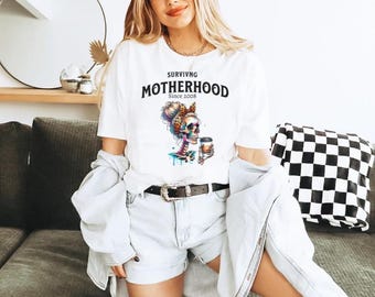 Surviving Motherhood T-Shirt, Mom Life Tee, Funny Mom Shirt, Gift for Moms, Mother's Day Present, Parenting Humor Top