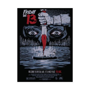 Friday the 13th Horror Movie Poster: Vintage Spooky Halloween Decor