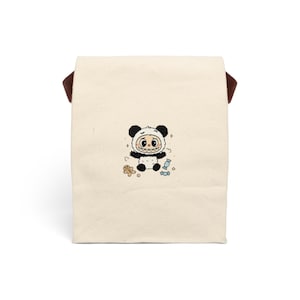Labubu Panda Canvas Lunch Bag: Eco-Friendly Kids School Lunchbox
