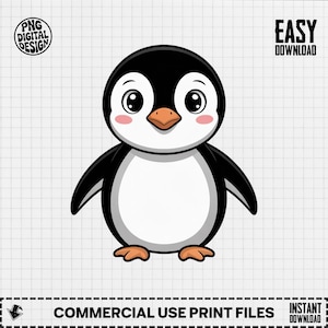 Baby Penguin Clipart, Cute Baby Animal Clipart, Baby Nursery Clipart, Winter Animal, Baby Shower Clipart, Penguin Png