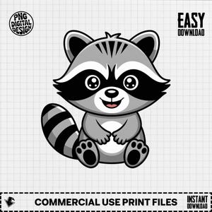Baby Raccoon Clipart, Cute Baby Animal Clipart, Baby Nursery Clipart, Woodland Animals, Baby Shower Clipart, Baby Raccoon Png