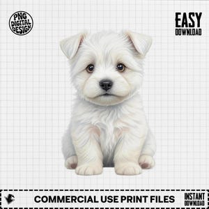 West Highland Terrier Clipart, Cute Puppy Clipart, Dog Breed Clipart, Westie Clipart, Nursery Clipart, Dog Shower Clipart, Puppy Png