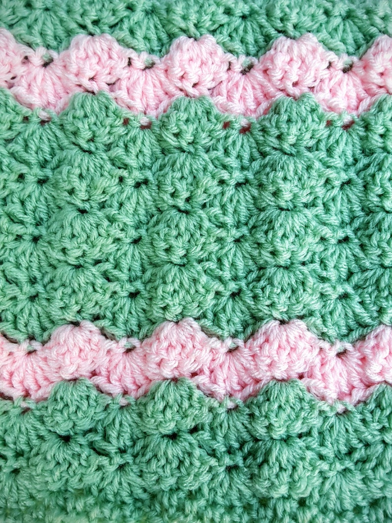 pink and green baby blanket