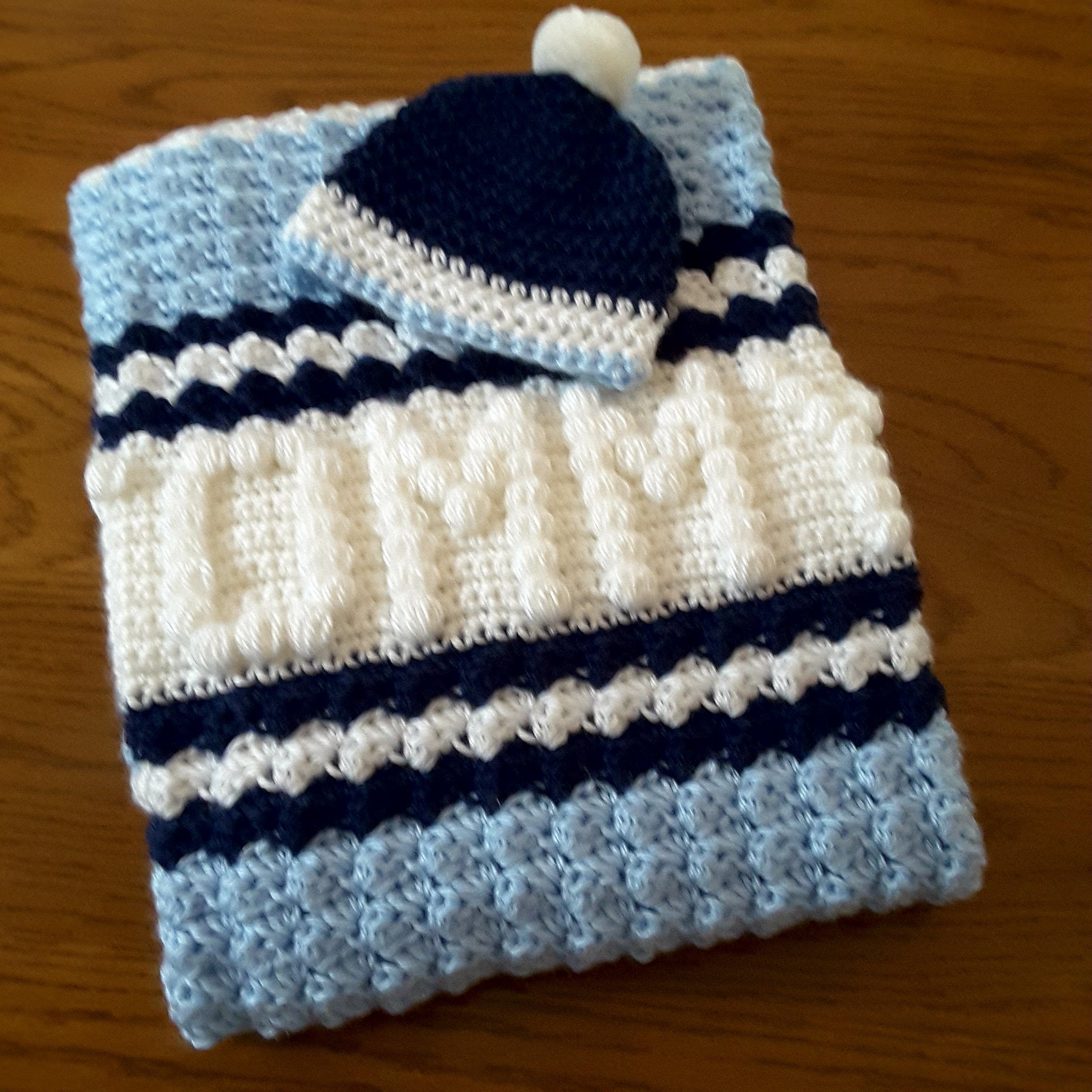 Personalized baby boy blanket Crochet baby blanket