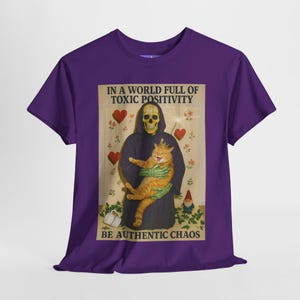 Authentic Chaos Tee, Unisex Heavy Cotton Tee for Self-Expression, Perfect for Gifts, Casual Wear, Art Lovers, Halloween, Everyday Style
