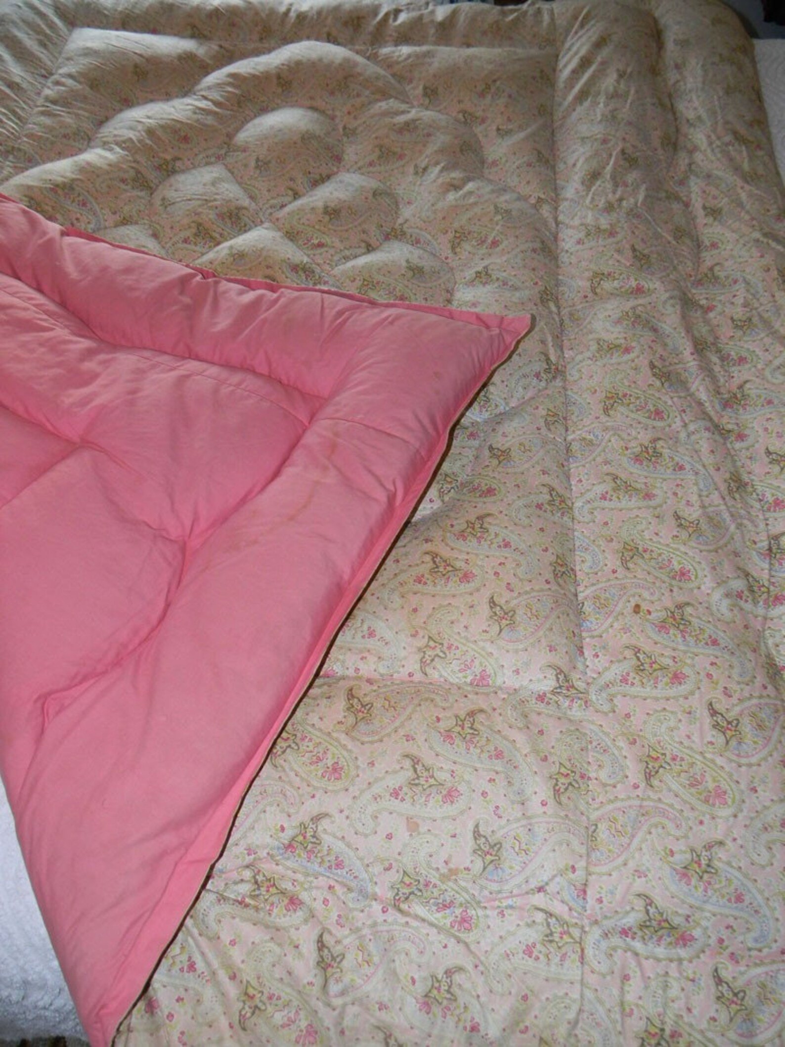 Heavy Vintage Paisley Eiderdown Quilt Comforter Etsy