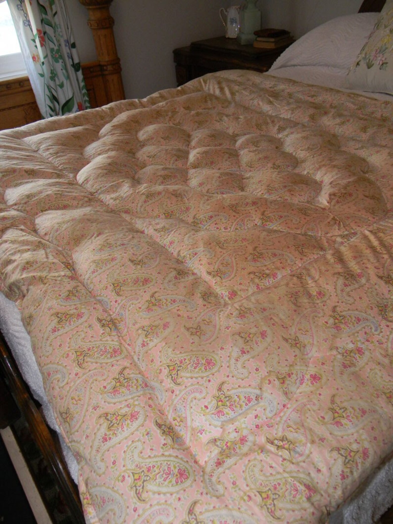 Heavy Vintage Paisley Eiderdown Quilt Comforter Etsy