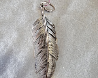 Sterling Feather Pendant Nice Size