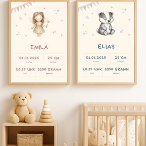 Personalisierte Geburtstags-Poster für Kinder – Name, Alter und  Datum | A4, A3 & PDF | Kinderzimmer Deko | Geschenkidee zum Geburtstag