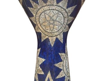 Handmade Egyptian Darbuka Drum – Mother of Pearl Inlay Aluminum Doumbek Tabla