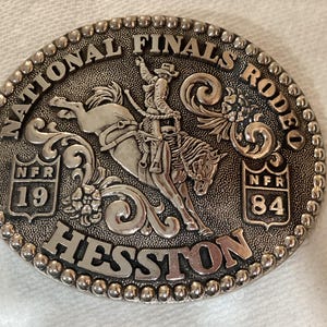 Vintage 1984 Hesston NFR National Finals Rodeo Belt Buckle
