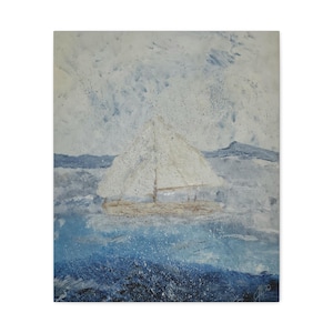 Sailboat, Sailing Art Canvas, Ocean Decor Wall Art, Beach House Decoration, Nautical Theme Gift, Coastal Living