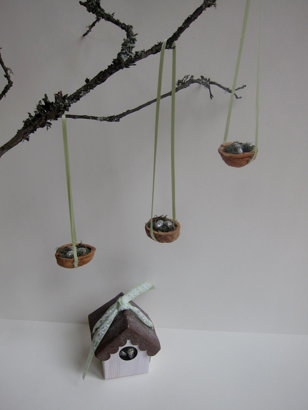 Set of Bird Nest Ornaments Christmas Tree Decoration Etsy