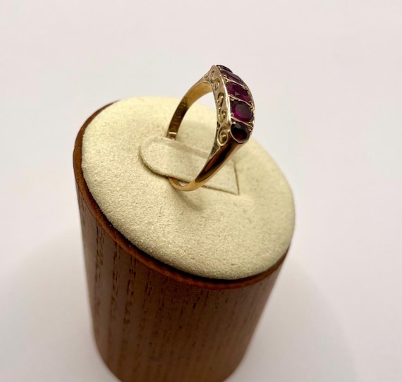 The Rose ~ Antique Edwardian Era Ruby Five Stone … - image 8