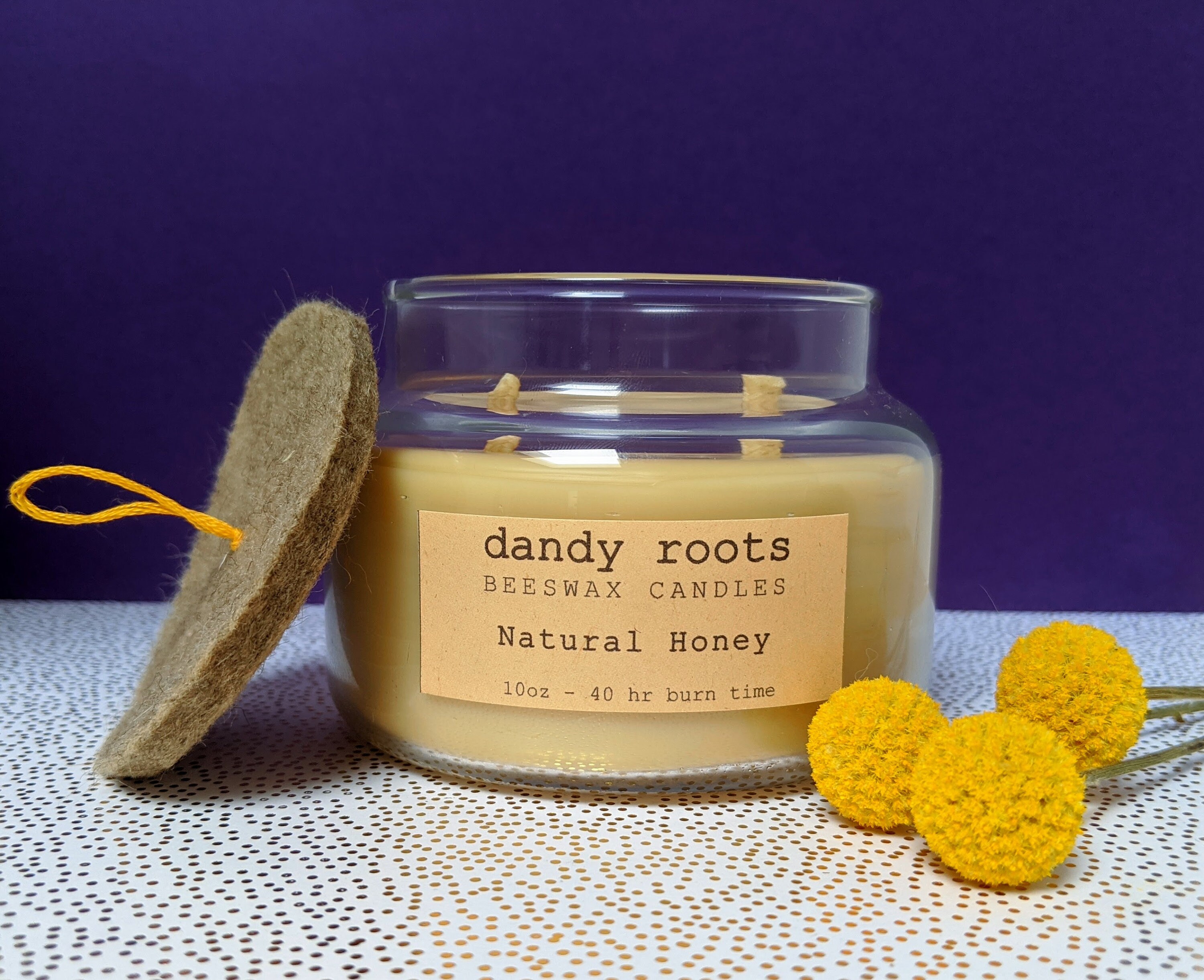 10oz Beeswax Candle coconut blend 40hr Burn Time Etsy