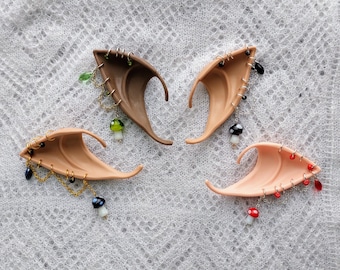 Short Colorfull Musroom Elf Ears, Custom Fairy Ears