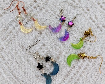 Colorfull Moon and Stars Earrings