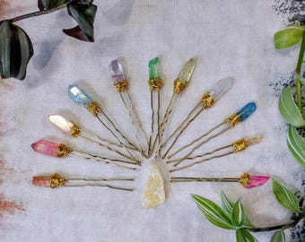 Large Crystal Point Bobby Pins, (×3)Random Pick